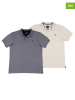 The Time of Bocha 2er-Set: Poloshirts in Grau/ Creme