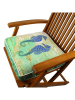 FLORIANE GARDEN Stoelkussen turquoise/blauw