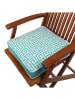 FLORIANE GARDEN Stoelkussen turquoise/wit