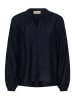 Cream Blouse "Mila" donkerblauw