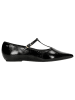 Wojas Leder-Ballerinas in Schwarz
