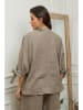 Plume Leinen-Bluse "Jet" in Taupe