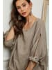 Plume Leinen-Bluse "Jet" in Taupe