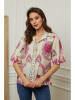 Plume Bluse "Boutik" in Beige/ Pink
