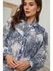 Plume Blouse "Kolel" wit/donkerblauw