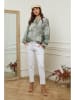 Plume Bluse "Kolel" in Khaki/ Weiß