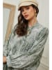 Plume Bluse "Kolel" in Khaki/ Weiß