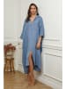 Plume Linnen jurk "Dyana" blauw