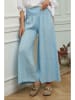Plume Leinen-Marlenehose "Fuga" in Hellblau