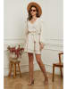 Plume Kleid "Bichi" in Beige/ Weiß
