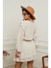 Plume Kleid "Bichi" in Beige/ Weiß