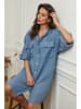 Plume Leinen-Kleid "Calizia" in Blau