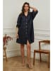 Plume Linnen jurk "Calizia" donkerblauw