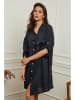 Plume Leinen-Kleid "Calizia" in Dunkelblau