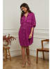 Plume Leinen-Kleid "Calizia" in Beere