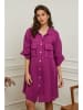 Plume Leinen-Kleid "Calizia" in Beere