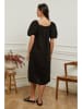 Plume Leinen-Kleid "Fric" in Schwarz