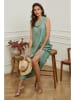 La Compagnie Du Lin Leinen-Kleid "Imenn" in Grün