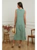 La Compagnie Du Lin Leinen-Kleid "Imenn" in Grün