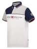 Geographical Norway Koszulka polo "Kondo" w kolorze jasnoszaro-biało-granatowym