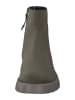 Paul Green Leder-Boots in Khaki