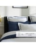 maison héritage PARIS Satijnen beddengoedset "Paris" wit/donkerblauw