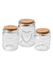 Clayre & Eef 2er-Set: Vorratsgläser in Transparent/ Hellbraun - (H)10 x Ø 7 cm