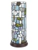 Clayre & Eef Lampa stołowa "Tiffany" w kolorze niebieskim - wys. 36 x Ø 15 cm