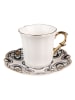 Clayre & Eef Koffiekop wit/zwart/beige - 95 ml