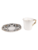 Clayre & Eef Kaffeetasse in Weiß/ Schwarz/ Beige - 95 ml