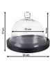 Clayre & Eef Glazen stolp transparant/zwart - (H)17 x Ø 23 cm