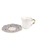Clayre & Eef Kaffeetasse in Weiß/ Rot/ Blau - 95 ml