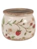 Clayre & Eef Blumentopf in Beige/ Rot - (H)10 x Ø 12 cm