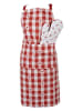Clayre & Eef Kochschürze in Weiß/ Rot - (L)70 x (B)85 cm