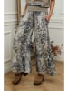 Plume Leinen-Hose "Jasmina" in Taupe/ Blau