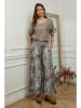 Plume Leinen-Hose "Jasmina" in Taupe/ Blau