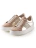 Anna Morellini Leren sneakers "Gioletta" beige/goudkleurig