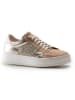 Anna Morellini Leren sneakers "Gioletta" beige/goudkleurig