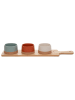 Homla 4-delige serveerset grijs/transparant/beige - (L)48 x (B)12 cm