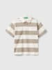 Benetton Poloshirt beige/wit