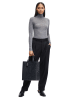 LIEBESKIND BERLIN Leder-Henkeltasche "Paperbag M" in Dunkelblau - (B)29 x (H)34 x (T)15 cm