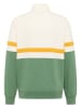 Mustang Sweatjacke in Creme/ Grün/ Orange