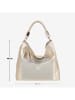 Anna Morellini Leder-Schultertasche "Alessandra" in Gold - (B)38 x (H)36 x (T)14 cm