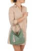 Anna Morellini Leder-Schultertasche "Fiorella" in Mint - (B)30 x (H)27 x (T)9 cm