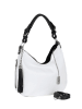 Anna Morellini Leder-Schultertasche "Fiorella" in Weiß - (B)30 x (H)27 x (T)9 cm