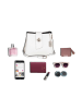 Anna Morellini Leder-Umhängetasche "Elianna" in Weiß - (B)22 x (H)19 x (T)10 cm