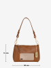 Anna Morellini Leder-Schultertasche "Scilla" in Hellbraun - (B)30 x (H)15 x (T)11 cm