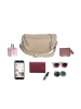 Anna Morellini Leder-Brustbeutel "Agnese" in Beige - (B)23 x (H)15 x (T)1 cm