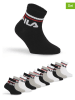Fila 12er-Set Socken in Weiß/ Grau/ Schwarz