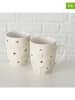 Boltze 2-delige set: koppen "Canea" crème/wit - 350 ml